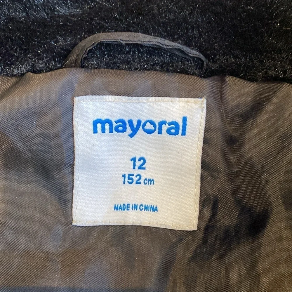 Mayoral black faux fur jacket